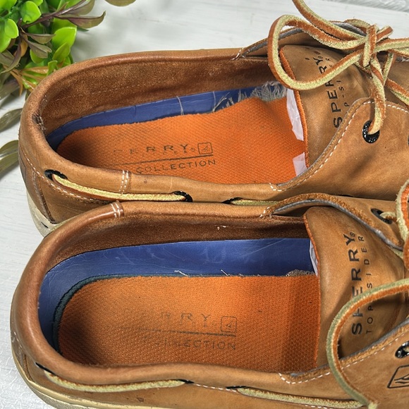 Sperry Men’s Top Sider Leather Boat Shoes Leather Ties Rubber Soles Size 11 M - Picture 8 of 12